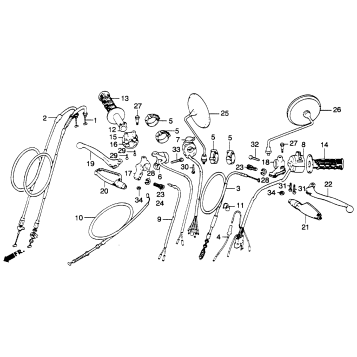CONTROL LEVERS + CABLES + SWITCHES 79-81