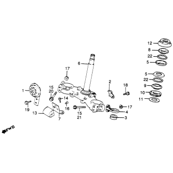 XL500S STEERING STEM + HORN 79-81