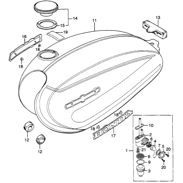 FUEL TANK + FUEL VALVE