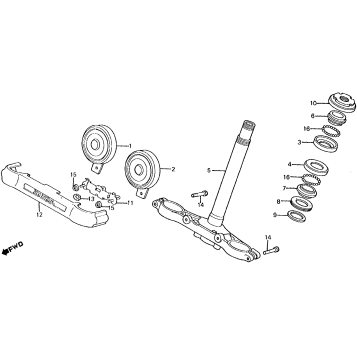 STEERING STEM + HORN