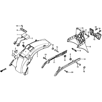 REAR FENDER + SPARK UNIT