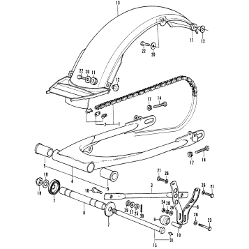 SWINGARM + REAR FENDER M