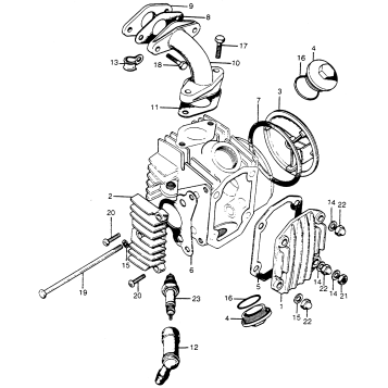 CYLINDER HEAD COVER + INLETPIPE + SPARK PLUG