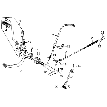 CHANGE PEDAL + BRAKE PEDAL + KICK STARTER ARM