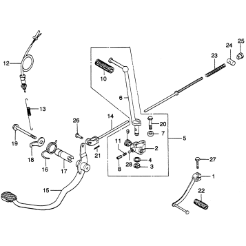 BRAKE PEDALS + KICK STARTER ARM