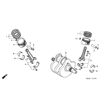 CRANKSHAFT + PISTON