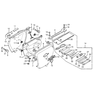 BATTERY COVER + OIL TANK COVER + TOOLS