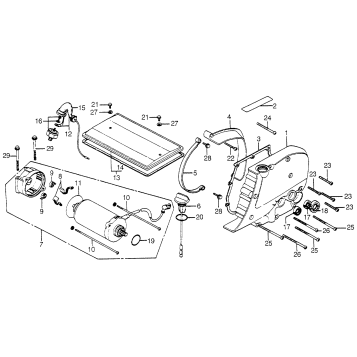 STARTING MOTOR + LEFT SIDE COVER