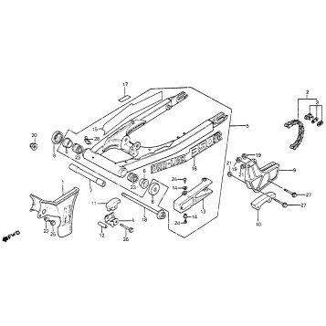 SWINGARM + CHAIN CASE 83-84