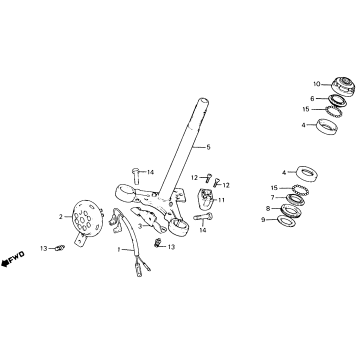 STEERING STEM + HORN