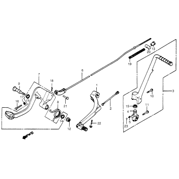 SHIFT PEDAL + KICK STARTER ARM + BRAKE PEDAL 81