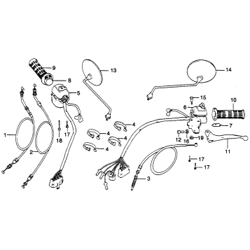 CB400TIIHANDLE LEVER + SWITCH + CABLE