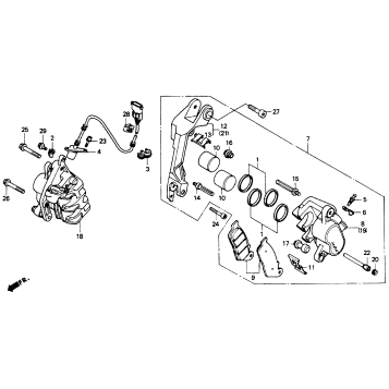 FRONT BRAKE CALIPER 1100A