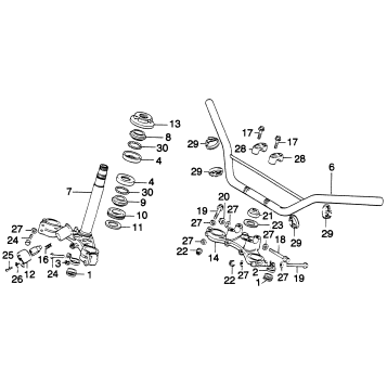 STEERING STEM + TOP BRIDGE + HANDLEBAR