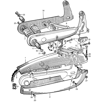 SWINGARM + CHAIN CASE