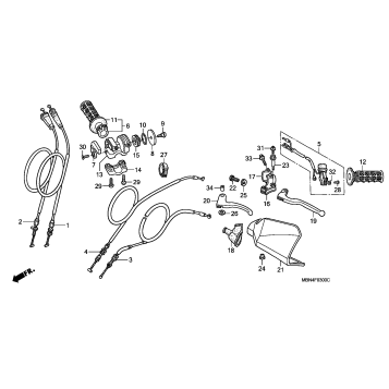 HANDLE LEVER + SWITCH + CABLE