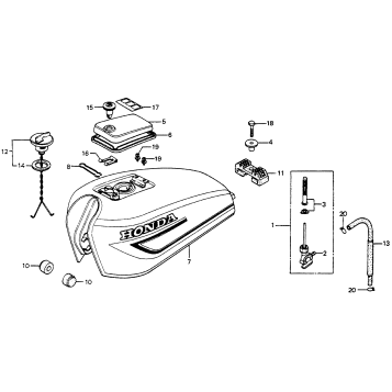 FUEL TANK + FUEL VALVE 79