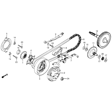 CLUTCH DRIVE CHAIN FINAL GEAR