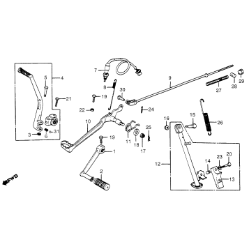 PEDAL + KICK STARTER ARM