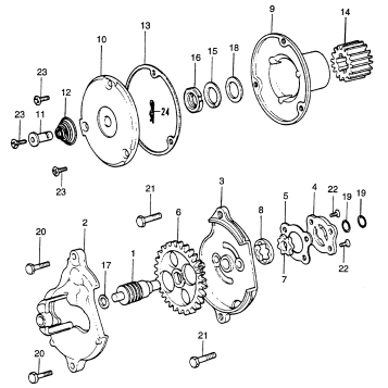 OIL FILTER ROTOR + OIL PUMP