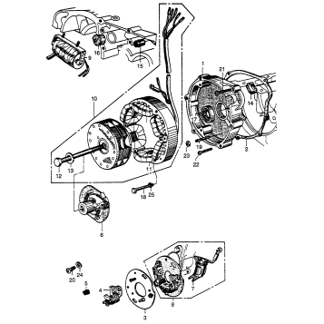 ALTERNATOR + POINTS + ADVANCER