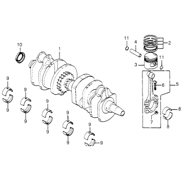 CRANKSHAFT + PISTON