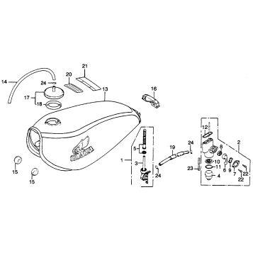 FUEL TANK + FUEL VALVE