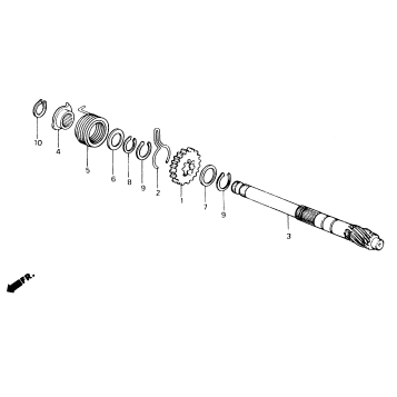 KICK STARTER SPINDLE