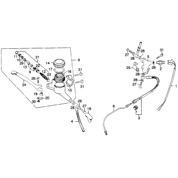 MASTER CYLINDER + BRAKE HOSE