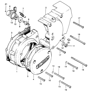 LEFT CRANKCASE COVER + REARCOVER