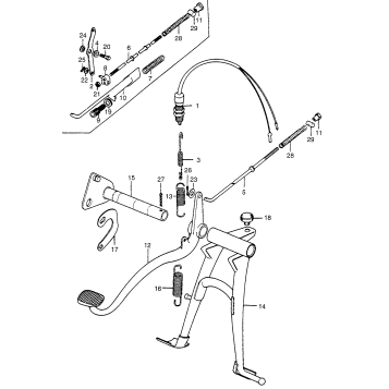 MAIN STAND + BRAKE PEDAL