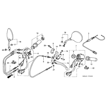 HANDLE LEVER + SWITCH + CABLE