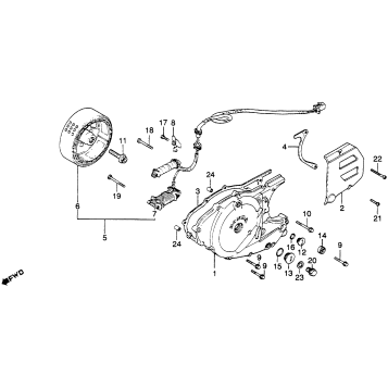 LEFT CRANKCASE COVER + ALTERNATOR