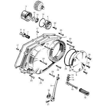 RIGHT CRANKCASE COVER + OILFILTER