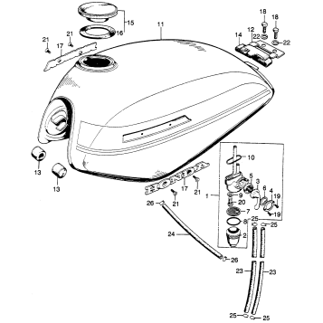 FUEL TANK + FUEL VALVE