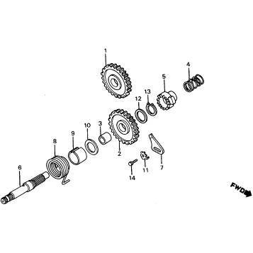 KICK STARTER SPINDLE