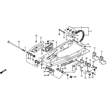 SWINGARM + DRIVE CHAIN 81