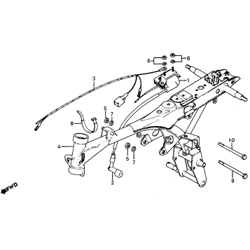 FRAME + IGNITION COIL + WIRE HARNESS