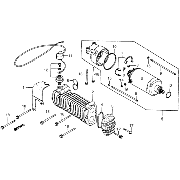 STARTING MOTOR + OIL COOLER