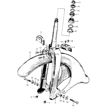 FRONT FORK + FRONT FENDER