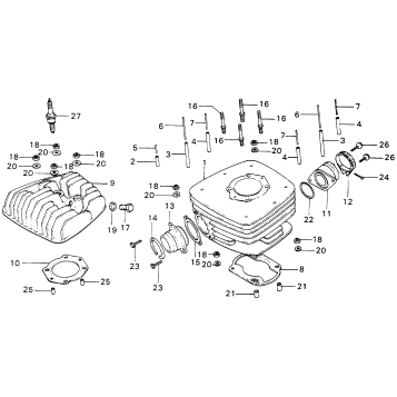 CYLINDER HEAD + CYLINDER