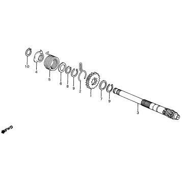 KICK STARTER SPINDLE