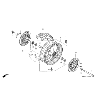 FRONT WHEEL ('99-'00)