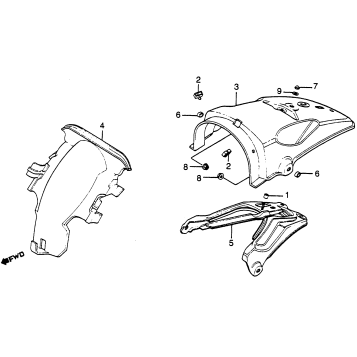 XL500S REAR FENDER 79-81