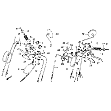 CONTROL LEVERS + SWITCH + CABLES