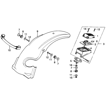 REAR FENDER + TAILLIGHT