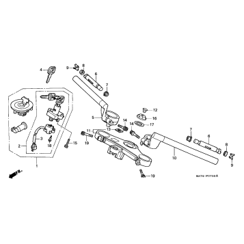 HANDLEBAR + TOP BRIDGE 97-98