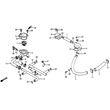 WATER PIPE + THERMOSTAT