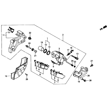 REAR BRAKE CALIPER 91-92