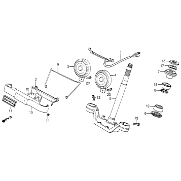 STEERING STEM + HORN